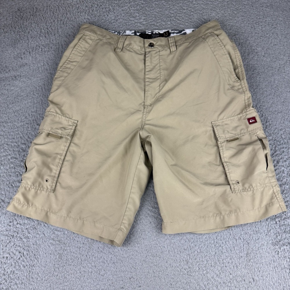 QuikSilver  Vintage Cargo Utility Shorts Gorpcore Khaki Beige Men's Size 33 Y2k